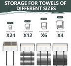Xstydes Towel Racks for Bathroom, Metal Towel Holder with Storage Basket,Wall Towel Rack for Rolled Towels, Towel Storage for Small Bathroom.