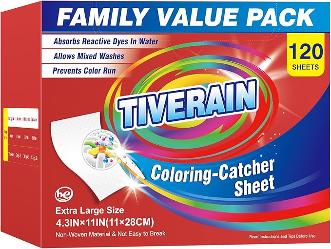 120 Counts Coloring-Catcher Sheet for Laundry,Color Grabbers Laundry Sheet,Allow Mixed Washes and Prevents Color Runs,Fragrance Free Color Absorber Sheets for Family No Fluorescent Agent