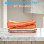 Microfiber Cleaning Cloth,10 Pack Cleaning Towels for Dish Drying Washing, 12"X12" Soft Absorbent, Streak-Free, Lint-Free, Reusable Microfiber Cloth Rags for Car, House, Kitchen(Assorted Color)