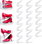 20PACK Shoe Slots Organizer for Closet,Adjustable Shoe Rack Holder Shoe Space Savers Double Layer Stack Shoe Racks for Closet Organization(Transparent)