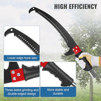 30 Ft Manual Pole Saw, Extendable Tree Pruner Blade and Scissors Set with 9 Fiberglass Handles, Long Branch Pruner Retractable for Backyard and Garden, Bush Cutting and Pruning of Palm Trees