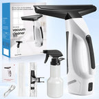 Window Vacuum Squeegee Cordless, Handheld Window Vac with Multi-Purpose Spray Bottle & Microfiber Cloth, Electric Cleaning Tool for Windows, Tiles, Mirror, Countertop, Car Windshield