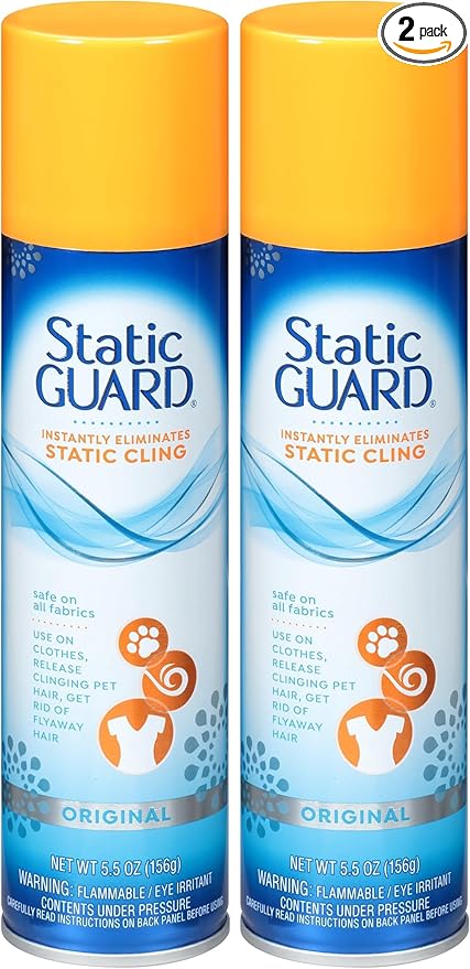 Static Guard Fabric Spray, 5.5 Ounce Can (Pack of 2)