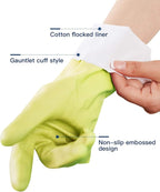 LANON wahoo Skin-Friendly Cleaning Gloves, Dishwashing Kitchen Gloves with Cotton Flocked Liner, Reusable, Non-Slip, Bud Tender, Large