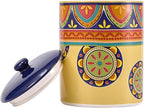 Bico Tunisian Ceramic Air Tight 9 inch Cookie jar, for holding coffee, powder, tea, spices, Microwave and Dishwasher Safe
