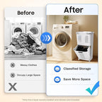 Bathroom Laundry Basket 2 Layer Clothes Storage Basket Household Bathroom Simple Storage Shelf Kitchen Shelf Fruit Stand with Wheels Vertical Standing Storage Basket Stand