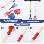 2PCS Garden Tool Rakes with Hardwood Handle, Garden Lawn Rake Leaves Lightweight Cute Rakes with Heads for Fall Garden Tools Gifts