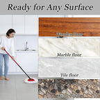 6Pcs Mop Heads Replacement,Spin Mop Replacement Head Compatible with Cedar Easywring 1-Tank System,Including 4 Spin mop Replacement Heads,1 Brush Head and 1 Base(Machine Washable & Easy to Replace)