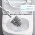 Sellemer Toilet Brush and Holder Set for Bathroom, Flexible Toilet Bowl Brush Head with Silicone Bristles, Compact Size for Storage and Organization, Ventilation Slots Base (3 Pack, White)