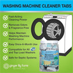 Ginger Lily Farms Botanicals Washing Machine Cleaner Tabs, Deep Cleaning Tablets for HE Front Load & Top Load Washers, Fragrance-Free, 50-Count