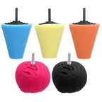 5Pcs Aluminum Polishing Kit Foam Sponge Polishing Balls Wheel Polishing Kit for Drills, Car Wheel and Polisher Kits for Car Care, Chrome, Rims, Metal, Plastic, Ceramic and Glass.