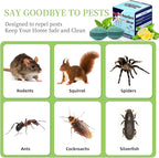Mouse Rodent Repellent, 24 Pack Peppermint Lemon Mice Repellent for Squirrel Rats Spider Pests, Natural Repellent for Kitchen, Warehouse, Car, Indoor, Outdoor, Safe for Pets & Family