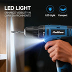 PULITUO Tool Set, 148-Piece Home Drill Set with 12V Blue Cordless Drill, Hand tool Kits, and Box, Suitable for Men, Women, and DIY Enthusiasts for Home Improvement.