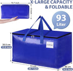 StorageRight Moving Bags-Heavy Duty Moving Boxes, Storage Totes with Zipper, Reinforced Handles and Tag Pocket-Collapsible Moving Supplies for moving, Storage and Travel 93L(Four Colors-4 Pack)