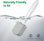Pumice Stone Toilet Bowl Cleaner,Bathroom Cleaner Brush Toilet Wand Refills with 30CM Long Handle for Remove Hard Water Stains with 1 Wand+ Pumice Stones (5 Pack)