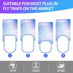 Universal Flying Insect Trap Refills - 6Pcs Indoor Fly Trap Glue Cards NO Device - Indoor Plug-in Fly Trap Refills for OSVDO Fly Traps(6 Multicolor Refills)