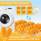 Reusable Duster Refill Compatible with Swiffer Duster Kit - Pet Heavy Duty Duster Refills Fit for Swiffer Extended Handle Duster - Microfiber 360 Duster Refills for Dusting Cleaning, 4 Pack