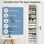 Mefirt Over The Door Organizer, 8 Shelf Door Hanging Organizers with 8 Large Capacity Pockets, Back of Door Organizer Storage Hanging Shelves for Closet Bathroom Bedroom Nursery
