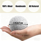 6 Pack Wool Dryer Balls Laundry Reusable Anti Static, Cotton Balls Wool Laundry Balls for Dryer Reduces Clothing Wrinkles Natural Fabric Softener Last 1000+ Loads (Grey, 2.75 in/7 cm)