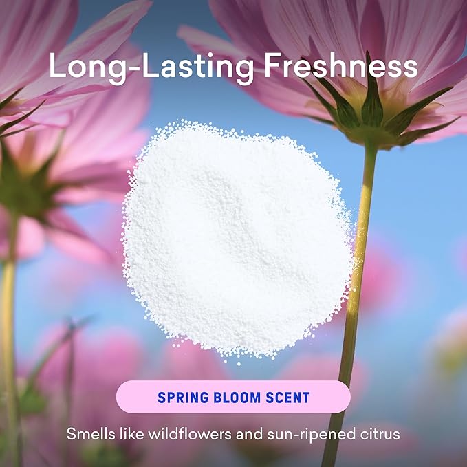 BLUELAND Oxi Laundry Booster Powder with Tin, Starter Set, Spring Bloom Scent, 25 Loads, 17.6 oz, Plastic-Free, Eco Friendly, Oxy Cleaner, Stain Remover