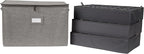 Covermates Keepsakes - Adjustable Zip-Top Storage Box - Configurable FlexGrid Compartments - Heavy Duty Polyester- Reinforced Handles - Stackable Design - Indoor Storage, Grey Heather