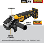 DEWALT 20V MAX* Angle Grinder Tool Cordless Brushless, 4 1/2 Inch, with Paddle Switch and Kickback Brake, Tool Only (DCG413B)
