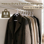 White Plastic Hangers 36 Pack, Heavy Duty Clothes Hangers with Center Hook & Non-Slip Pants Bar for Standard Size Shirts, Pants, Coat, Dresses, Jackets, Scarves and Belts