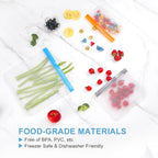Lerine 9 Pack Reusable Gallon Freezer Bags Dishwasher Safe, BPA Free Reusable freezer Bags 1 Gallon, Extra Thick Leakproof Food Storage Bags for Meal Prep, Fridge Kitchen Organization (Gray, 9Gallon)