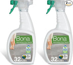 Bona Multi-Surface Floor Cleaner Spray - 32 fl oz - Unscented - Refillable - Residue-Free Floor Cleaning Solution for Stone, Tile, Laminate, and Vinyl Floors (Pack of 2)