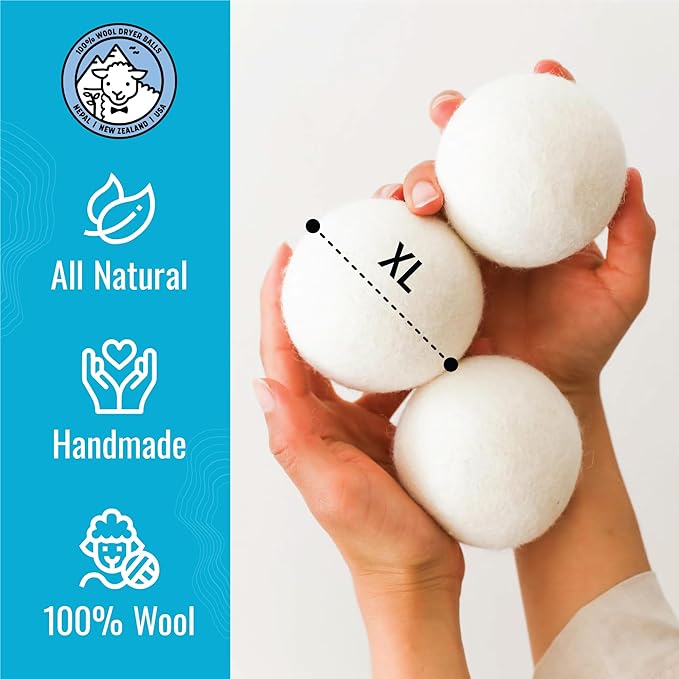 Smart Sheep 3-Pack - XL Premium Natural Wool Dryer Balls - Award-Winning - Replaces Dryer Sheets - Laundry Balls (Black Marching Penguins)