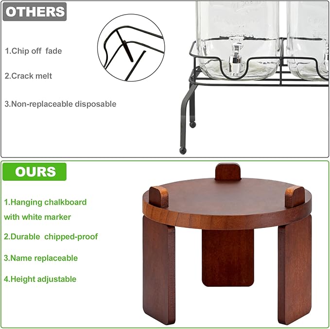 1 Gallon Drink Dispenser for parties,Glass Beverage Dispenser with Stand,Water Dispenser with 18/8 Stainless Steel Spigot,lemonade stand Dispenser for Fridge,Juice,Punch,Cocktails,Ice Tea & Sun Tea