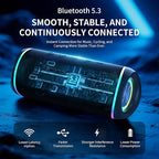 Bluetooth Speaker - HD Sound, IPX5 Waterproof, Up to 20H Playtime, TWS Pairing, BT 5.3, Portable Wireless Speaker for Home, Party, Beach & Outdoor, Black