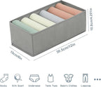 Qozary 3 Pack Sock Underwear Drawer Organizer Dividers, Non-Woven Fabric Collapsible Cabinet Closet Storage Boxes for Clothes, Socks, Lingerie, Underwear, Tie, Belt, Baby, Bedroom