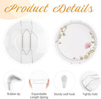 3 Pack Plate Hangers for The Wall, Suitable for 16-20 inch Art Plate, Stainless Steel Invisible Heavy Duty Wire Plate Holder with Wall Hooks, Plate Hangers for Displaying Plates, Platter, Dish, Silver