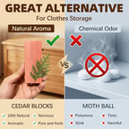 20 PCS Natural Red Cedar Blocks for Clothes Storage, Drawer Freshener,Cedar Blocks for Closet,Storage Bags,Cabinets