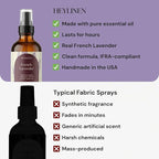 French Lavender Linen Spray | Sleep Aromatherapy Made with Lavender Essential Oil | Fabric Freshener for Beddings Pillows Towels and Bedroom | 4 fl oz