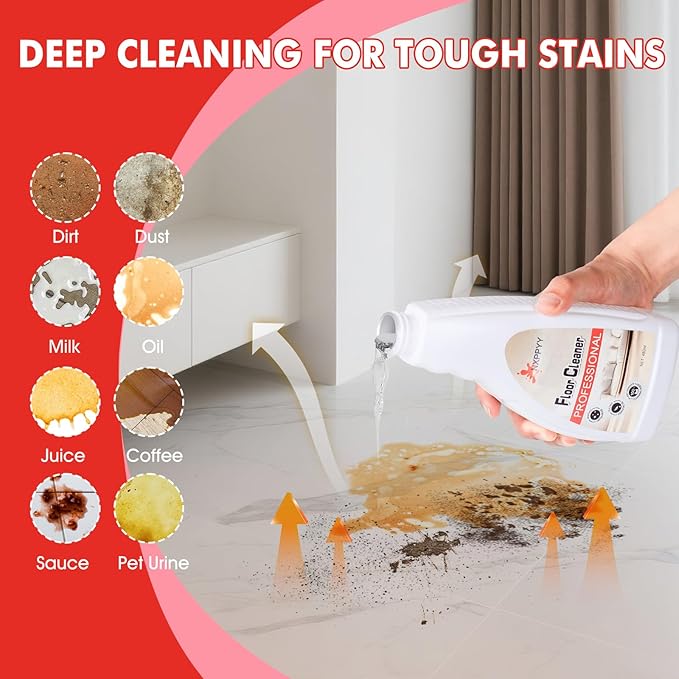 Floor Cleaning Solution Compatible with Roborock Q5/Q7/Q8/S7/S8/Qrevo Series, All Robot Vacuums & Wet Dry Vacuum, Floor Cleaner for Mopping, 4 Bottle Floor Cleaner Refill