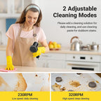 StarVal Electric Spin Scrubber, 2000 mAh Cordless Power Scrubber with 4 Replaceable Heads, 2 Speeds Portable Scrubber for Cleaning Sink/Stove/Corner/Tile/Grout/Bowl (Black)