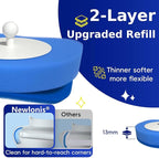 Newlonis® Disposable Toilet Brush with 8 Refills, Wall-Mounted Toilet Bowl Cleaning Wand, Toilet Brush with Holder