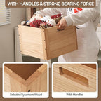 KIRIGEN Stackable Wood Storage Cube /Basket/ Bins Organizer for Home Books Clothes Toy Modular Open Cubby Storage System - Office Bookcase Closet Shelves F26-NA