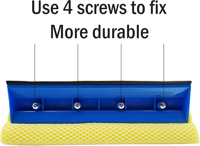 Car Window Cleaner Squeegee with Sponge and Rubber Blade Cleaning Tool Wiper with Spray Bottle 3 in 1 Multipurpose | for Indoor and Outdoor, Home, Car Window, Glass (1 Pack)