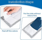 3 Pack Microfiber Mop Pads, Replacement Mop Cleaning Pads for Mop Bucket Set (ASIN:B0D7HCH1KS), Pack of 3 Refills 13inch - Grey