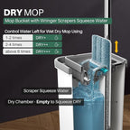 JOYMOOP Mop and Bucket with Wringer Set, Hands Free Flat Floor Mop and Bucket, with 8 Washable Microfiber Pads, Wet and Dry Use, Floor Cleaning System