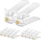 CiBiZi Clear Shoe Slot Organizer 10Pack for Closet – Sturdy Stackable Shoe Rack Stacker, No-Tool Assembly, 3 Heights Adjustable, Space-Saver Storage for Entryway Organizador de Zapatos