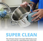Grill Rescue Heavy Duty Kitchen Sponge - Lasts 20x Longer, Scratch-Free, Safe for Non-Stick Cookware - Cut Resistant, Versatile Household, Bathroom & Outdoor Cleaning Supplies (5, Blue)