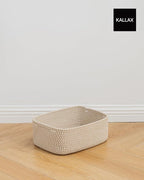 Small Woven Basket, 13.5 x 9.5 x 5 Inches, Storage Basket for Organizing, Cute Small Rope Shelf Closet Cube Storage Bins Baskets for Shelves, Dog Toy Gift Baskets Empty, 3 Pack Brown