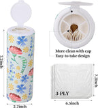 Car Tissues Cylinder 4 Packs Round Tissue Box Holder Perfect for Car Cup Holder, Napkins Box Round Container with Facial Tissues for Travel Car Bathroom Office School