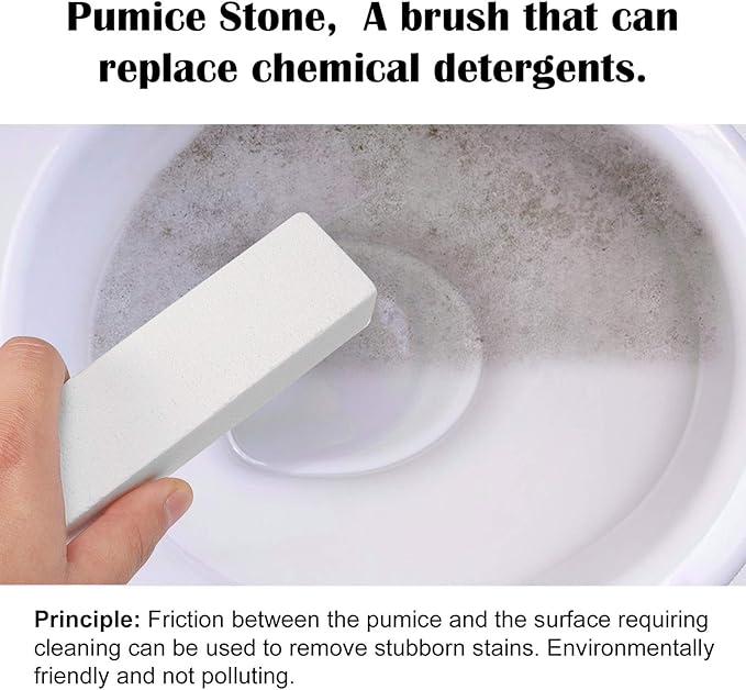 FALAMON 6 Pack Pumice Stone for Toilet Bowl Cleaning, Scouring Stick Remove Hard Water Rings, Calcium Buildup and Rust, Pumice Cleaning Bar for Tile Bath-tub