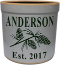 1 Gallon Personalized Stoneware Crock - Pinecone
