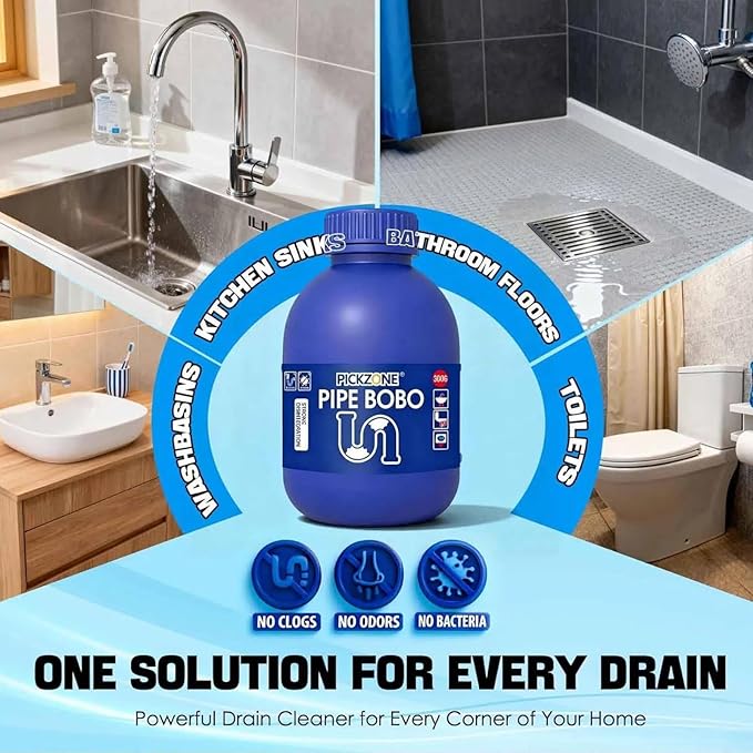 Pipe Bobo Drain Cleaner - Pipe Bobo Drain Cleaning, Powerful Unclogging, Clog Remover, Shower, Tub, Compatible with All Pipe (4Pcs, Fl Oz, 53.6)